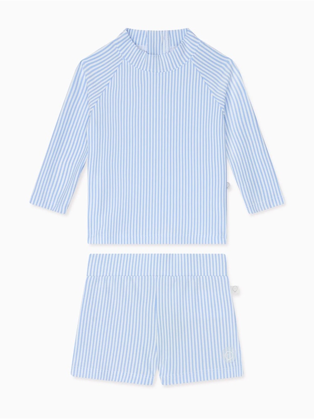 Baby Mori Cloud Stripe Seersucker Rash Vest & Shorts Outfit sz 2-3 Y